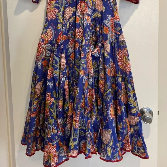 Dori Indian Block Print Dress / M - Picture 5 of 11